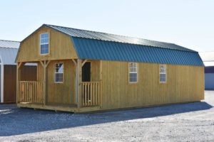 treated wood Lofted barn cabins for sale or rent to own in Natchez MS by Blaylock Portable Buildings