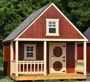 Urethane finished "Hideout" playhouses for sale or rent to own in Natchez MS by Blaylock Portable Buildings