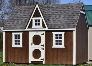 Urethane finished "Victorian" playhouses for sale or rent to own in Natchez MS by Blaylock Portable Buildings