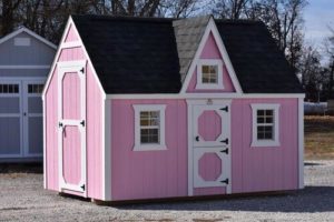 Painted childrens victorian playhouses for sale or rent to own in Natchez MS by Blaylock Portable Buildings