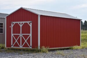 this is a z-metal utility building for sale or rent to own in Natchez MS by Blaylock Portable Buildings